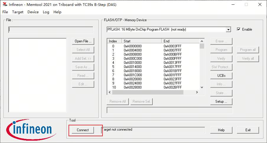 memtool connect 界面